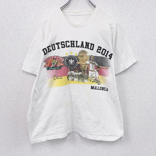 半袖プリントTシャツ　ドイツ代表　サッカー　白　ホワイト　