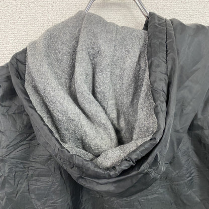 ～90s　GTM SPORTSWEAR　フルジップナイロンジャケット　刺繍ロゴ　アーチプリント　ワンポイント　黒　ブラック　Mサイズ