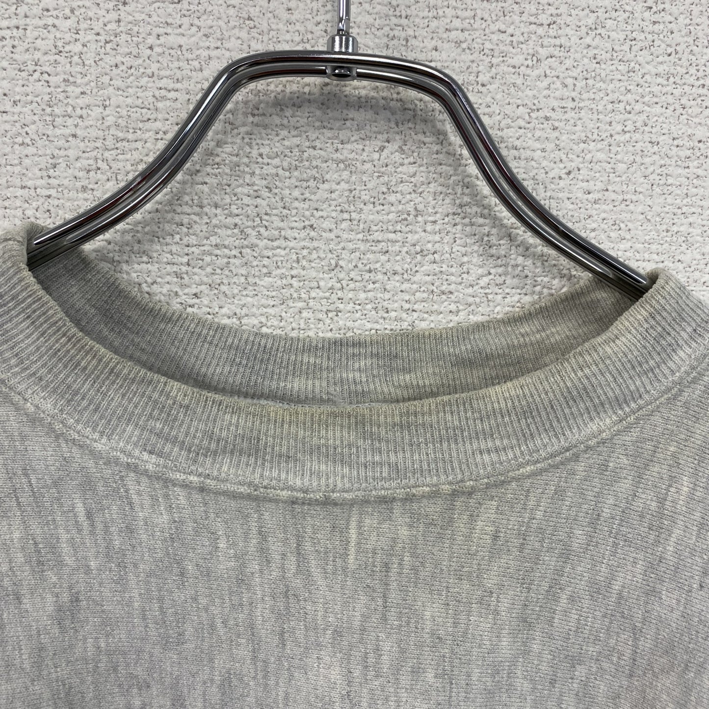 90s　Champion　チャンピオン　リバースウィーブ　スウェット/トレーナー　3連プリント　刺繍タグ　霜降りグレー　Lサイズ