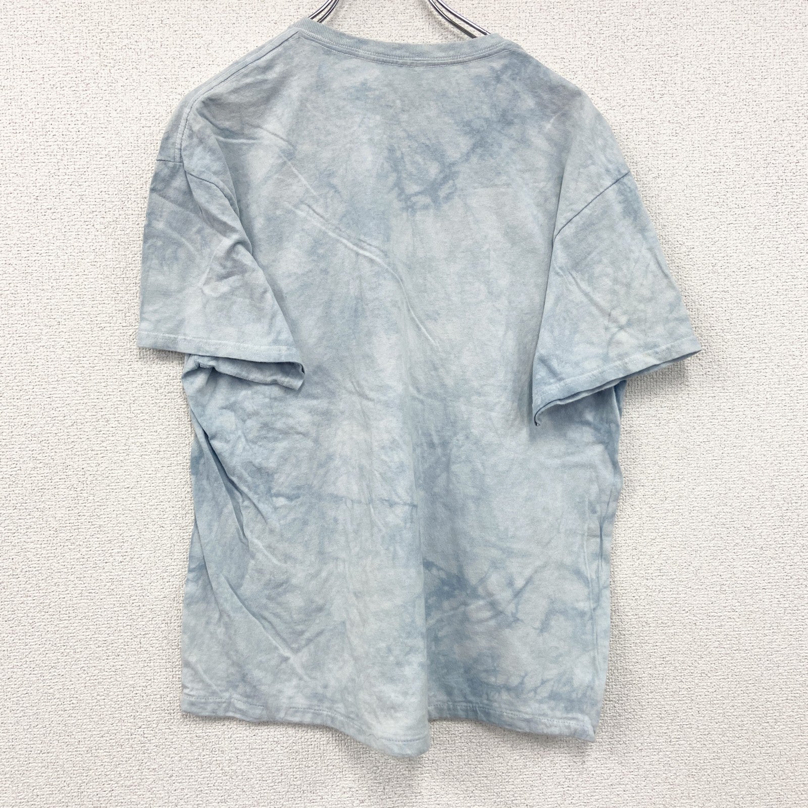 THE MOUNTAIN　ザマウンテン　半袖プリントTシャツ　アニマルT　タイダイ　水色　ライトブルー　Lサイズ