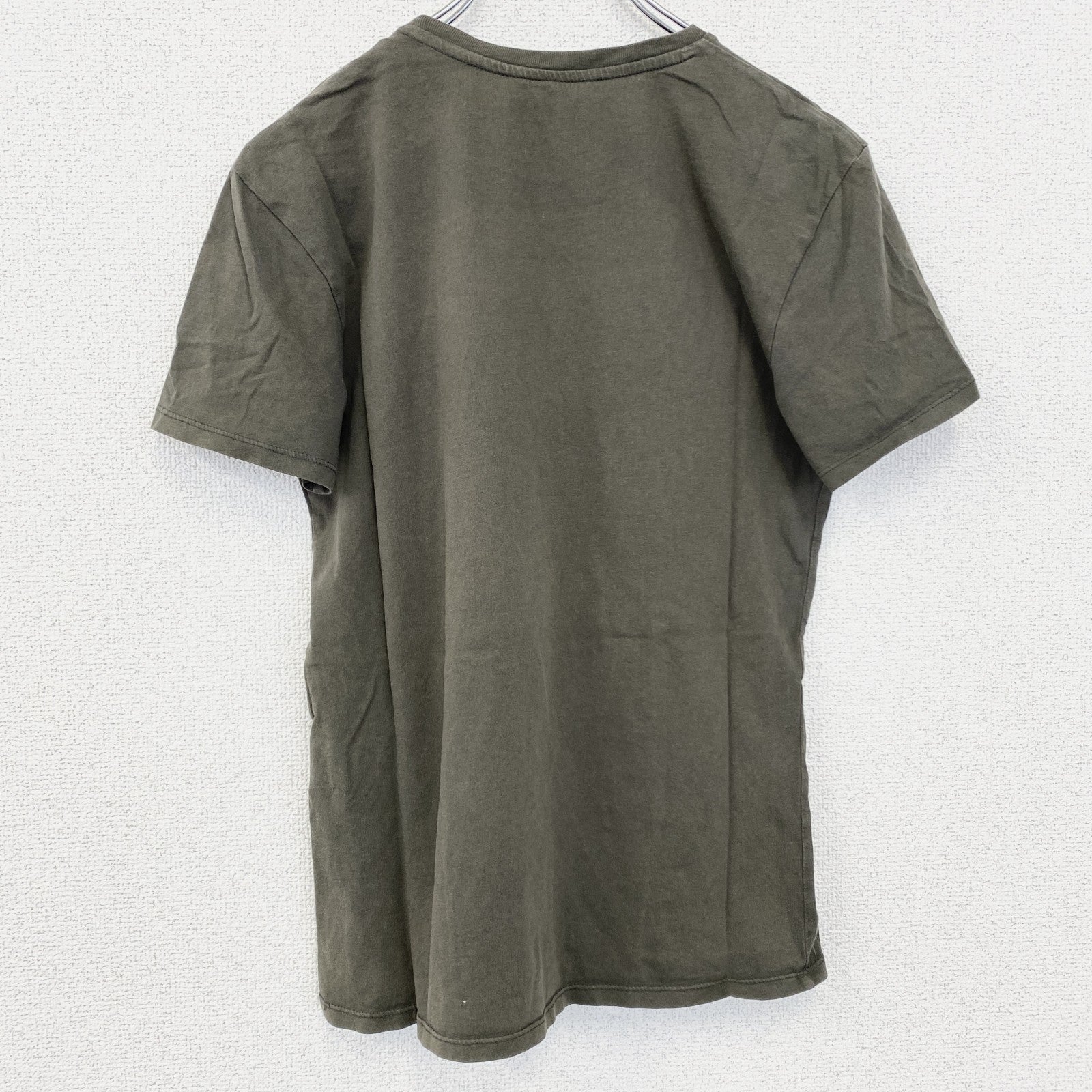 古着 used　JAMES BOND　ジェームズボンド　半袖プリントTシャツ　クルーネック　レトロデザイン　カーキグレー　Sサイズ