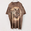 THE MOUNTAIN　ザマウンテン　半袖プリントTシャツ　アニマルT　タイダイ　茶色　ブラウン　Lサイズ