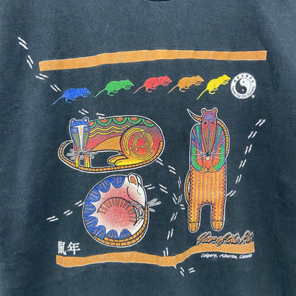 FRUIT OF THELOOM　フルーツオブザルーム　半袖プリントTシャツ　黒　ブラック　Ｍサイズ
