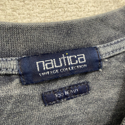 90s　NAUTICA　ノーティカ　半袖Tシャツ　胸ポケット　刺繍ロゴ　ワンポイント　ヴィンテージ　紺　ネイビー　Lサイズ