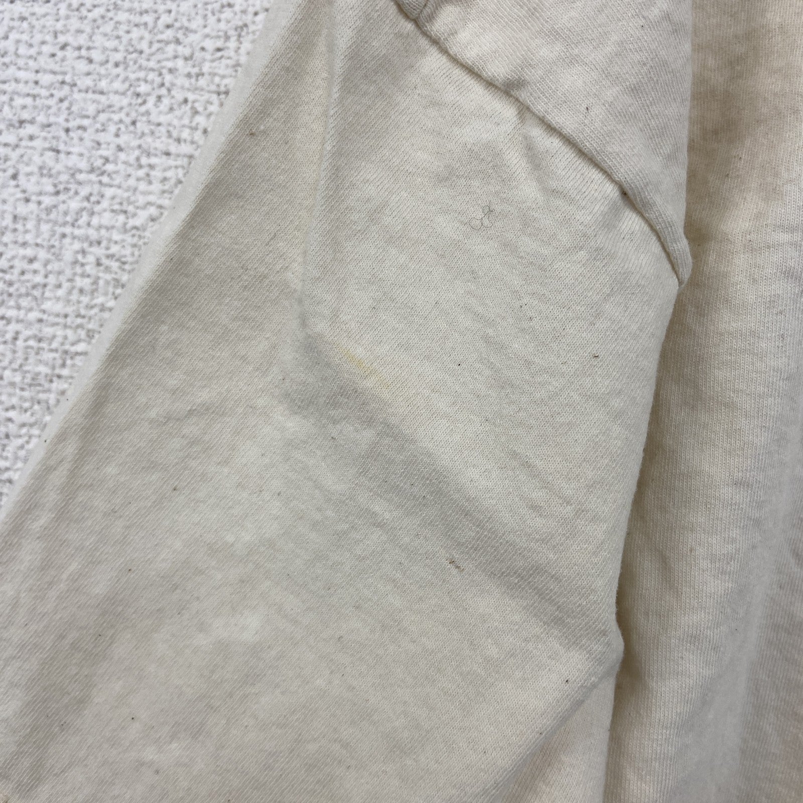 古着 used　FRUIT OF THE LOOM　半袖プリントTシャツ　アメカジ　クルーネック　レトロデザイン　白　Lサイズ
