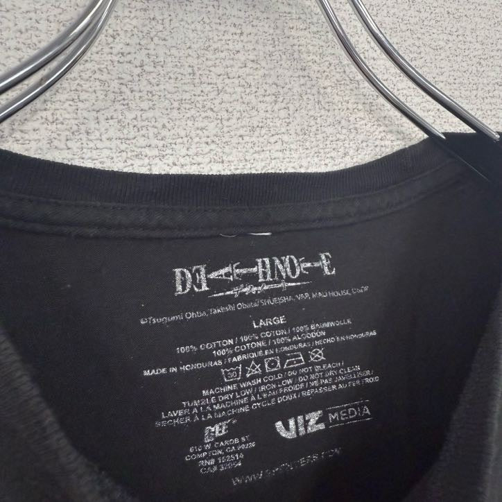 古着 used　DEATH NOTE　デスノート　半袖アニメプリントTシャツ　クルーネック　レトロ　黒　ブラック　Lサイズ