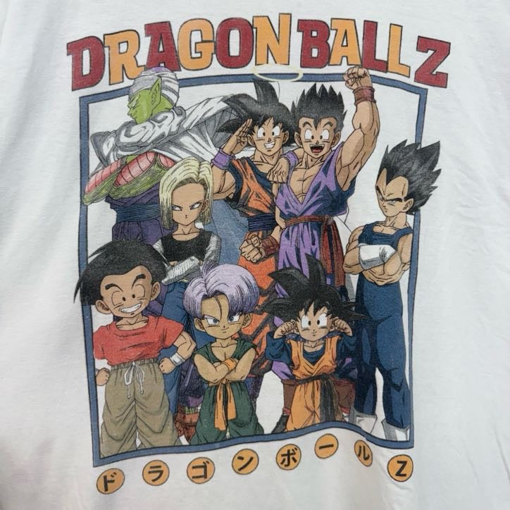 古着 used　ドラゴンボールZ　半袖アニメプリントTシャツ　ジャンプ　JUMP　クルーネック　レトロ　白　ホワイト　XLサイズ