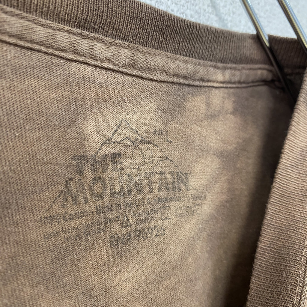 THE MOUNTAIN　ザマウンテン　半袖プリントTシャツ　アニマルT　タイダイ　茶色　ブラウン　Lサイズ