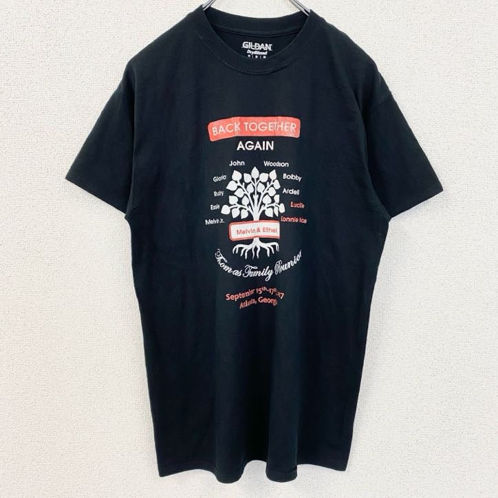 古着 used　GILDAN　ギルダン　半袖デザインプリントTシャツ　アトランタ　ジョージア州　黒　ブラック　Mサイズ