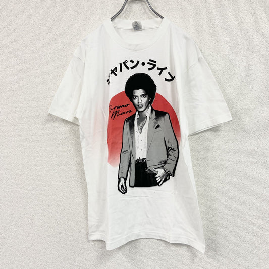 Print Star　プリントスター　半袖ミュージックシンガープリントTシャツ　ブルーノマーズ　白　ホワイト　Lサイズ