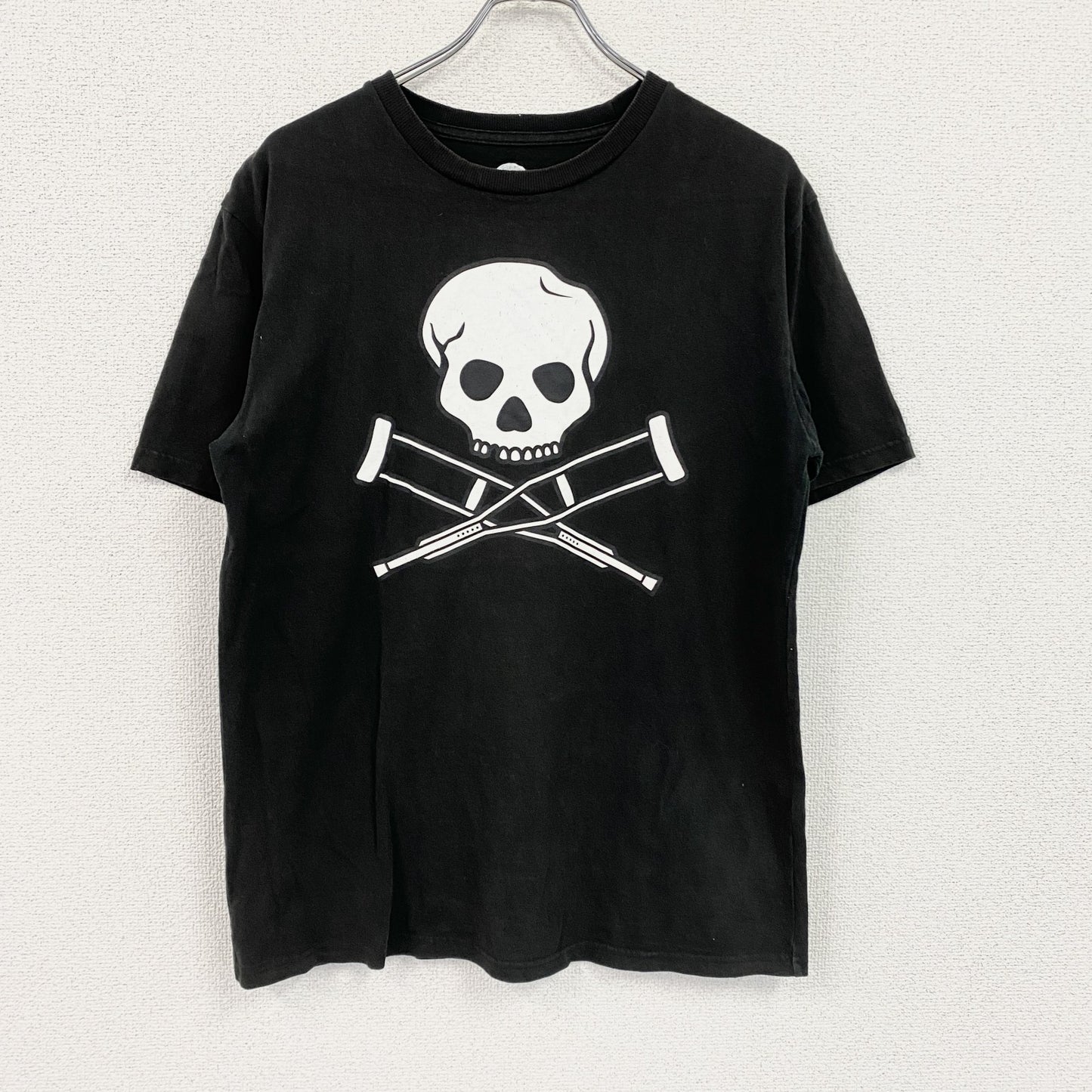 Jackass　ジャッカス　MTV　半袖プリントムービーTシャツ　クロスボーン　スカル　骸骨　デカロゴ　黒　ブラック　Lサイズ