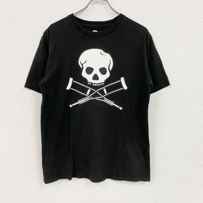 Jackass　ジャッカス　MTV　半袖プリントムービーTシャツ　クロスボーン　スカル　骸骨　デカロゴ　黒　ブラック　Lサイズ