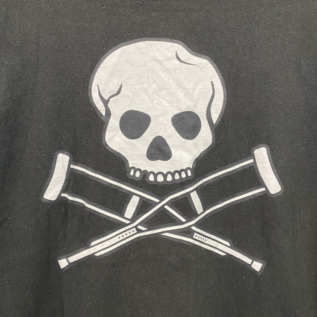 Jackass　ジャッカス　MTV　半袖プリントムービーTシャツ　クロスボーン　スカル　骸骨　デカロゴ　黒　ブラック　Lサイズ