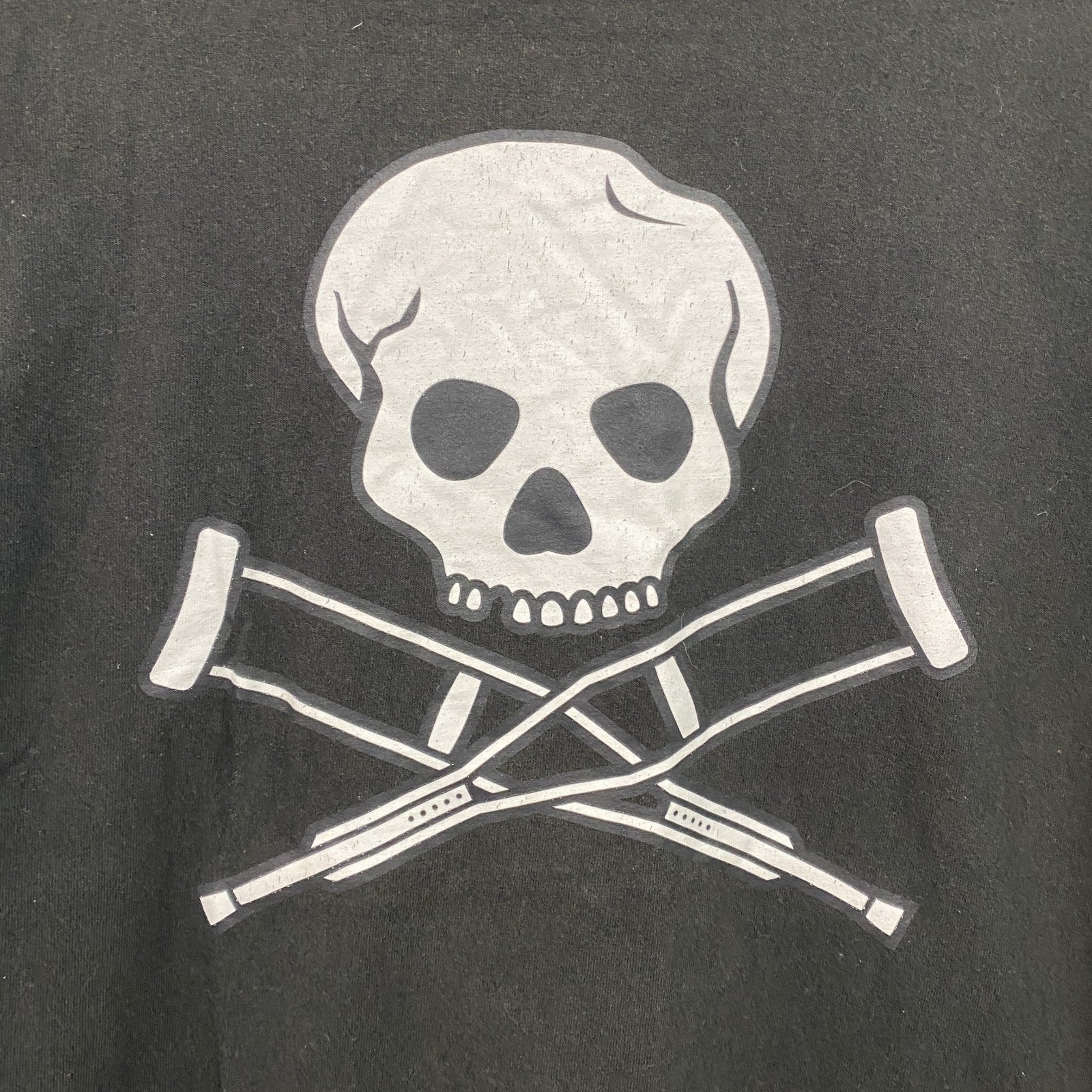 Jackass　ジャッカス　MTV　半袖プリントムービーTシャツ　クロスボーン　スカル　骸骨　デカロゴ　黒　ブラック　Lサイズ