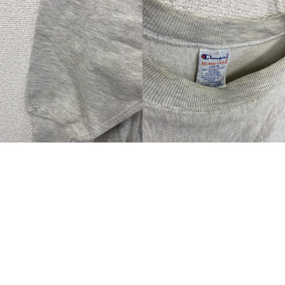 90s　Champion　チャンピオン　リバースウィーブ　スウェット/トレーナー　3連プリント　刺繍タグ　霜降りグレー　Lサイズ