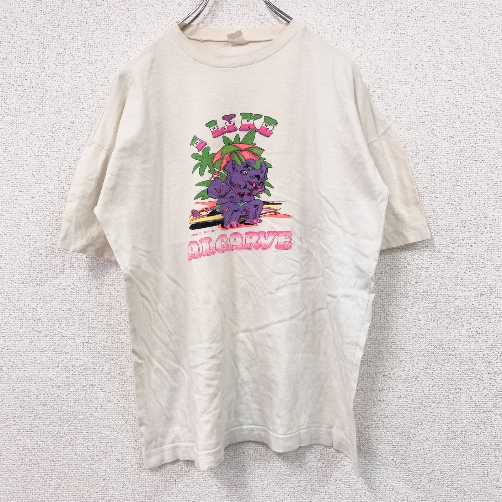 半袖プリントTシャツ　アニマルT　白　ホワイト　Mサイズ