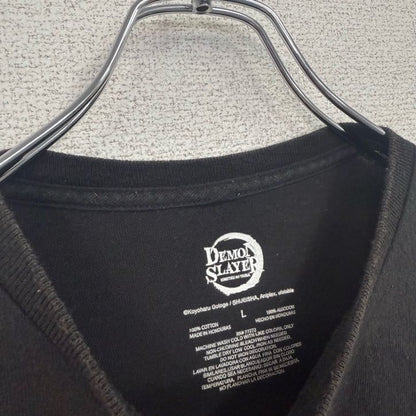 古着 used　鬼滅の刃　半袖アニメプリントTシャツ　ジャンプ　JUMP　レトロデザイン　クルーネック　黒　ブラック　Lサイズ