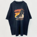 古着 used　半袖レトロデザインTシャツ　バックプリント　鷹　eagle　アメリカンレジェンド　クルーネック　黒　ブラック