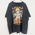 古着 used　NARUTO　ナルト　半袖アニメプリントTシャツ　クルーネック　レトロデザイン　黒　ブラック　XXLサイズ