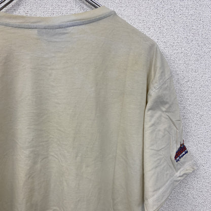 古着 used　DANILO　半袖ビッグプリントTシャツ　コンパス　方位磁石　クルーネック　レトロ　カジュアル　白　Mサイズ