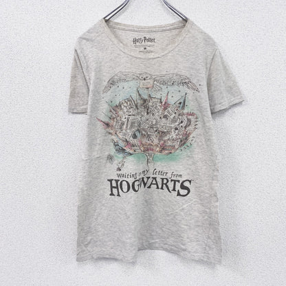 Harry Potter　ハリーポッター　半袖プリントTシャツ　Hogwarts　ホグワーツ　灰色　グレー　Mサイズ