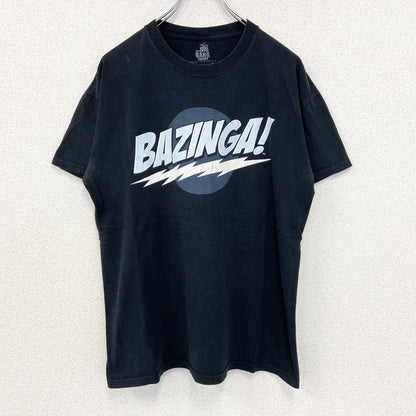 古着 used　the BIG BANG THEORY　半袖プリントTシャツ　BAZINGA！　クルーネック　黒　Mサイズ