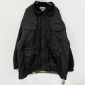 90s～　TRUST　トラスト　フィッシングジャケット　比翼仕立て　ヴィンテージ　カモ柄　黒　ブラック　4XLサイズ