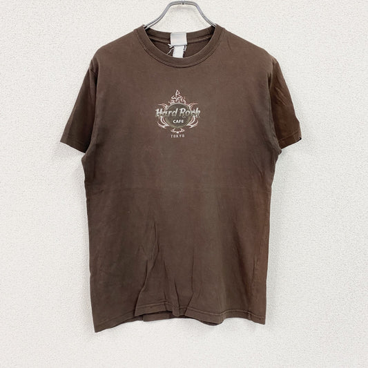 Hard Rock Cafe　ハードロックカフェ　半袖プリントアドバタイジングTシャツ　虎柄　龍柄　両面プリント　茶色　ブラウン