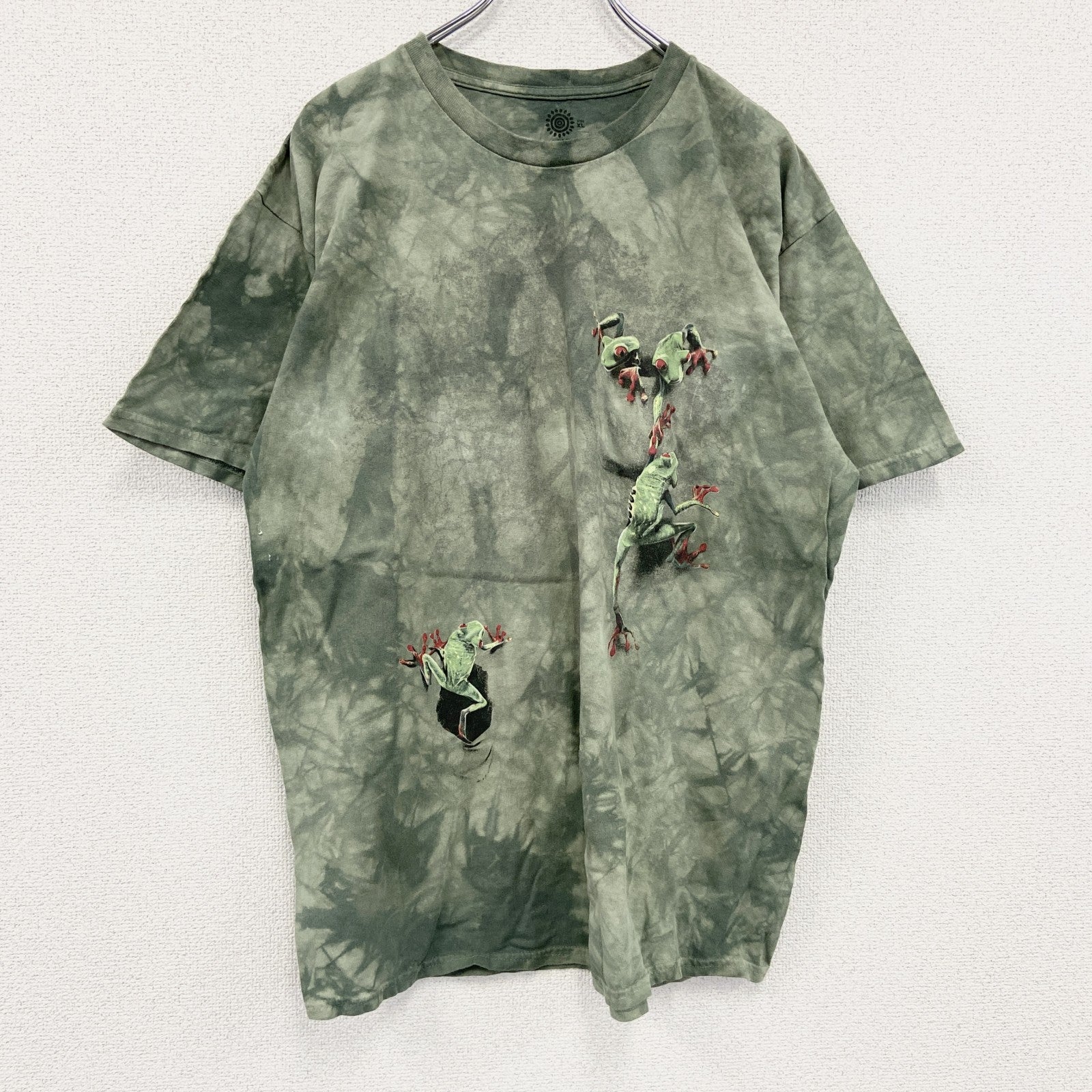 THE MOUNTAIN　ザマウンテン　半袖プリントTシャツ　アニマルT　タイダイ　緑　グリーン　XLサイズ