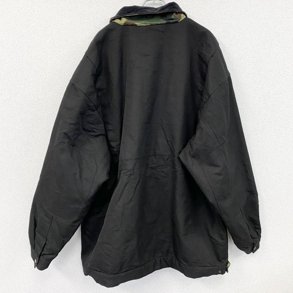 90s～　TRUST　トラスト　フィッシングジャケット　比翼仕立て　ヴィンテージ　カモ柄　黒　ブラック　4XLサイズ