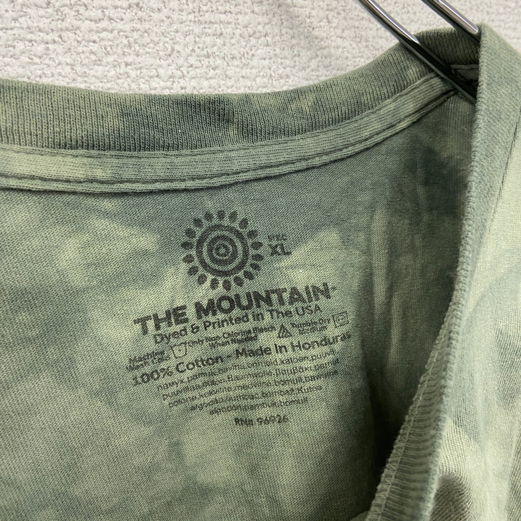 THE MOUNTAIN　ザマウンテン　半袖プリントTシャツ　アニマルT　タイダイ　緑　グリーン　XLサイズ