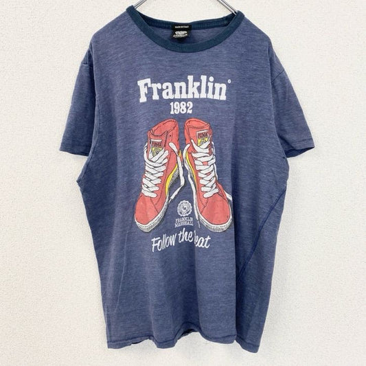 古着 used　イタリア製　FRANKLIN MARSHALL　半袖プリントTシャツ　スニーカー　靴　ヴィンテージ　2XLサイズ