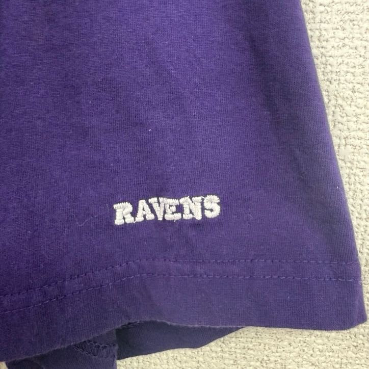 古着 used　NFL　半袖プリントTシャツ　クルーネック　刺繍　レトロデザイン　RAVENS　紫　パープル　XLサイズ