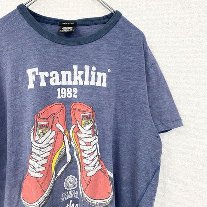 古着 used　イタリア製　FRANKLIN MARSHALL　半袖プリントTシャツ　スニーカー　靴　ヴィンテージ　2XLサイズ