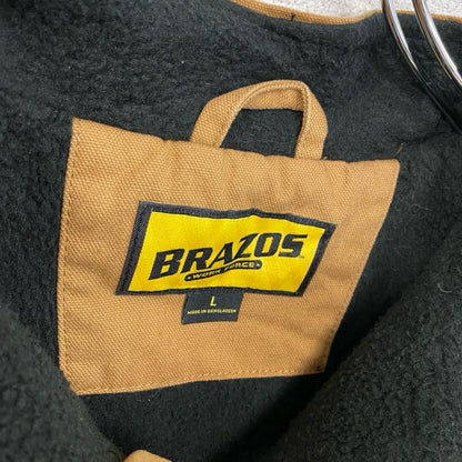 BRAZOS　ブラゾス　フルジップダックベスト　裏フリース　キャメル　Lサイズ