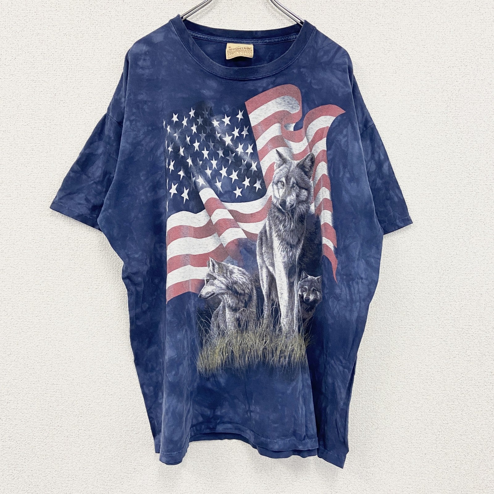 THE MOUNTAIN　ザマウンテン　半袖プリントTシャツ　アニマルT　タイダイ　紺　ネイビー　2XLサイズ