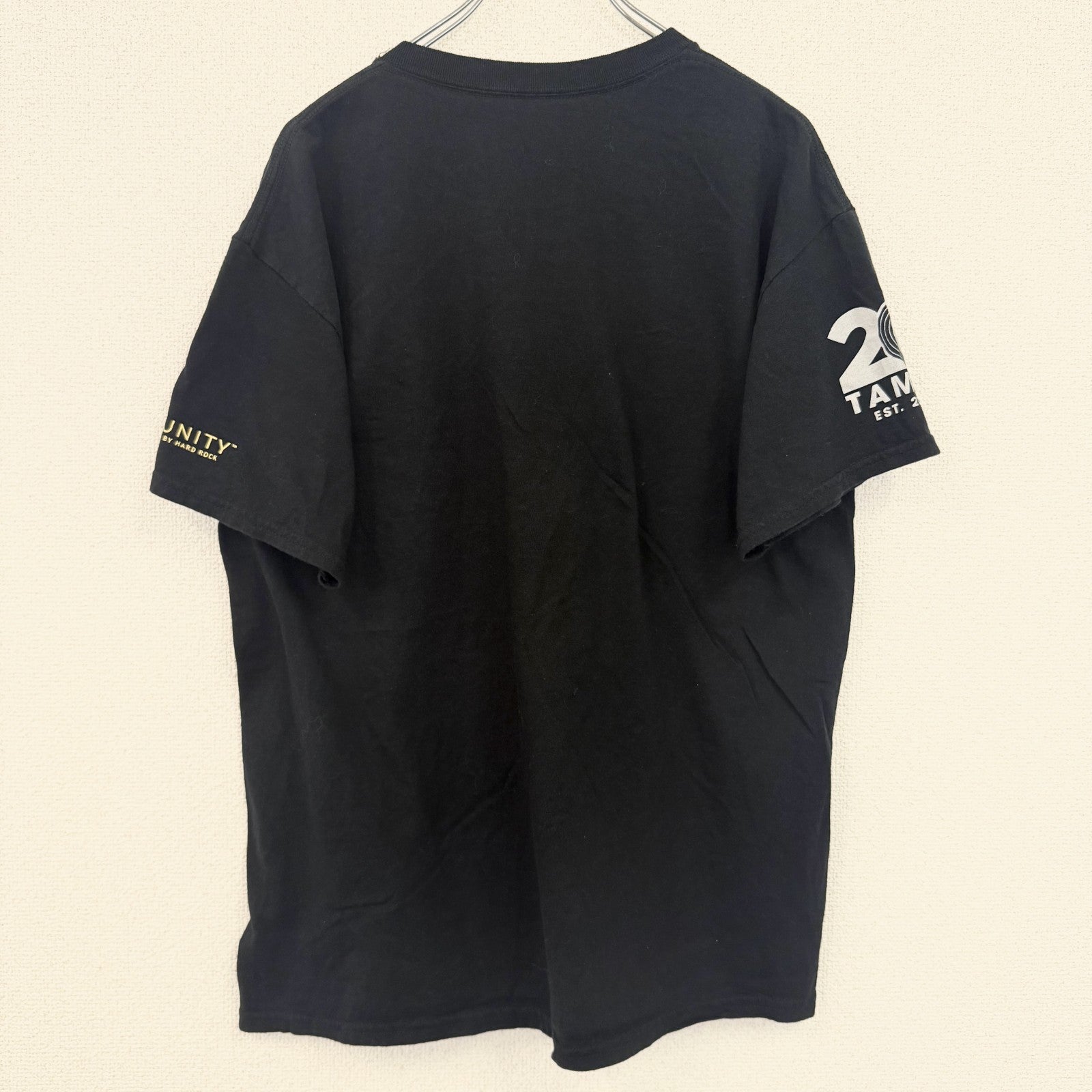 古着 used　HardRockcafe　ハードロックカフェ　半袖プリントTシャツ　カジノ　クルーネック　レトロ　黒　ブラック