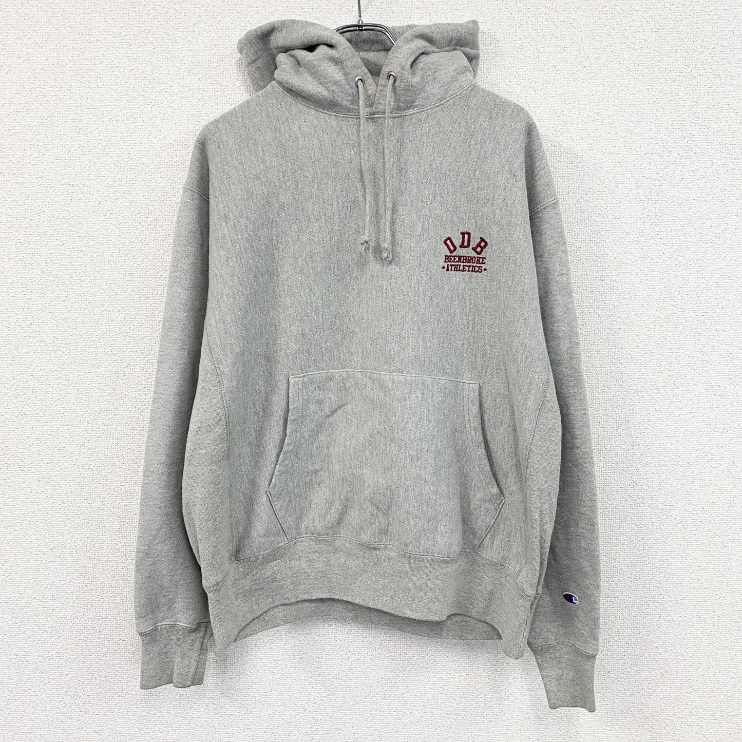 Champion　チャンピオン　リバースウィーブ　スウェットパーカー/フーディー　3連プリント　グレー　Lサイズ