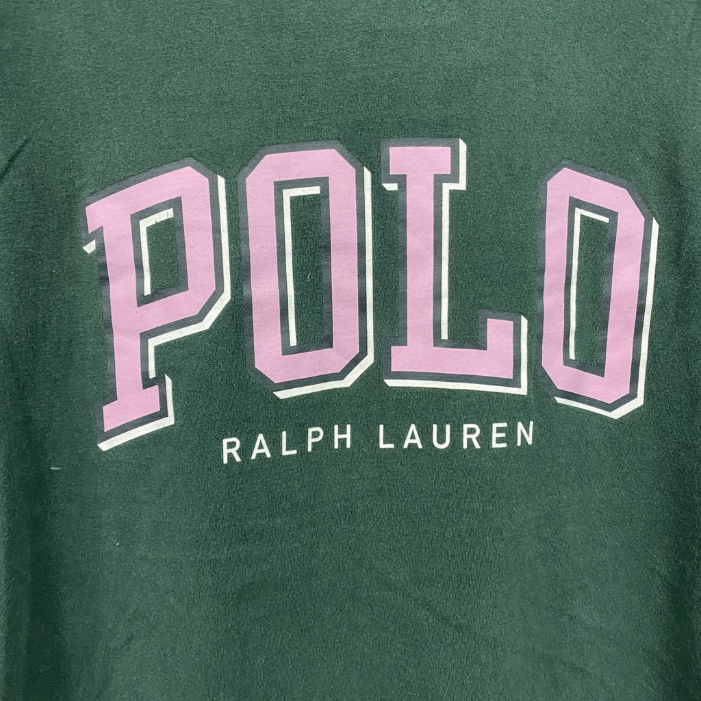 POLO RALPH LAUREN　ラルフローレン　半袖プリントTシャツ　ロゴプリント　デカロゴ　緑　グリーン　Mサイズ