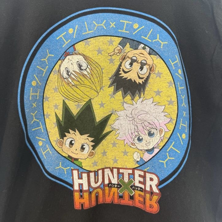 古着 used　ハンターハンター　HUNTER HUNTER　半袖プリントTシャツ　クルーネック　レトロ　黒　ブラック　Mサイズ