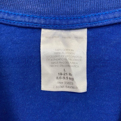 古着 used　半袖イラストプリントTシャツ　カエル　コスタリカ　PURA VIDA　青　ブルー　レトロデザイン　Lサイズ