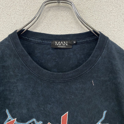 BoohooMAN　ブーフーマン　イングランド代表　半袖プリントTシャツ　フットボール　タイダイ柄　紺　ネイビー　Mサイズ
