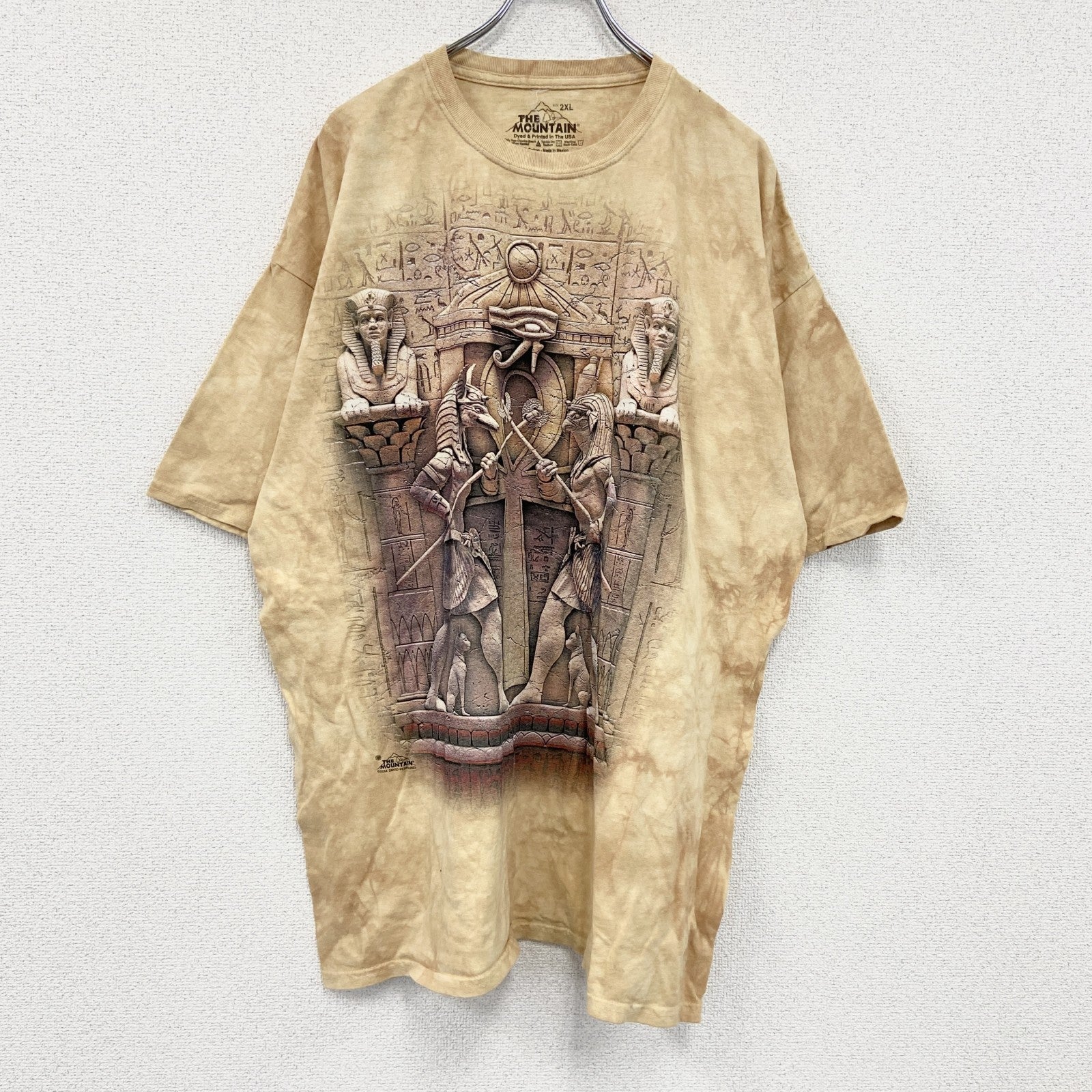 THE MOUNTAIN　ザマウンテン　半袖プリントTシャツ　タイダイ　ベージュ　2XLサイズ