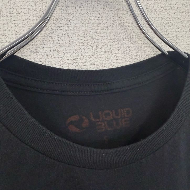 古着 used　AC/DC　エーシーディーシー　半袖バンドプリントTシャツ　クルーネック　ロック　ドクロ　レトロ　黒　ブラック