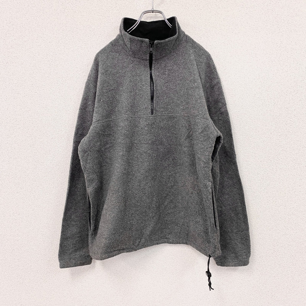 ～90s　J.CREW　ジェイクルー　ハーフジップフリースプルオーバー　ヴィンテージ　グレー　灰色　Mサイズ