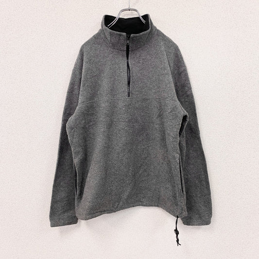 ～90s　J.CREW　ジェイクルー　ハーフジップフリースプルオーバー　ヴィンテージ　グレー　灰色　Mサイズ