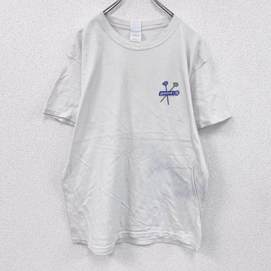 00s　GILDAN　ギルダン　半袖プリントTシャツ　企業T　ヴィンテージ　白　ホワイト　Lサイズ