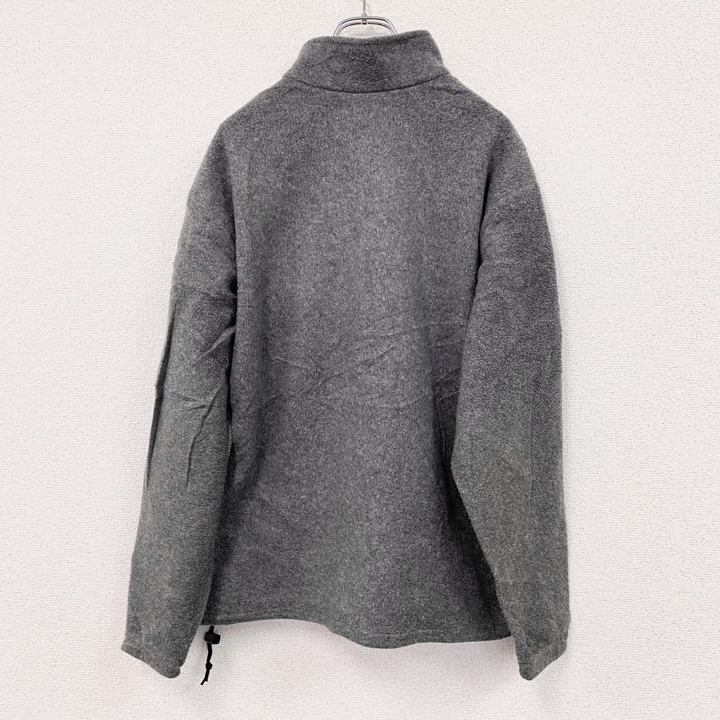 ～90s　J.CREW　ジェイクルー　ハーフジップフリースプルオーバー　ヴィンテージ　グレー　灰色　Mサイズ