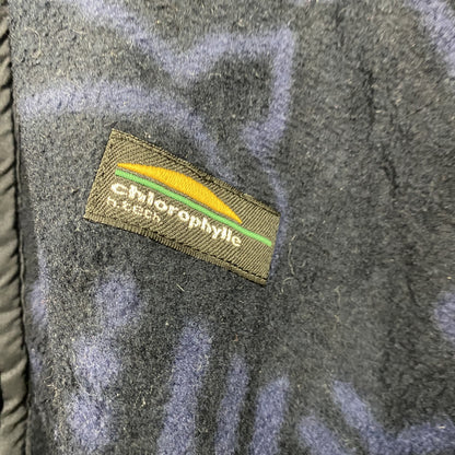 Chlorophylle　フルジップフリースジャケット　POLARTEC　ポーラテック　総柄　紺　ネイビー