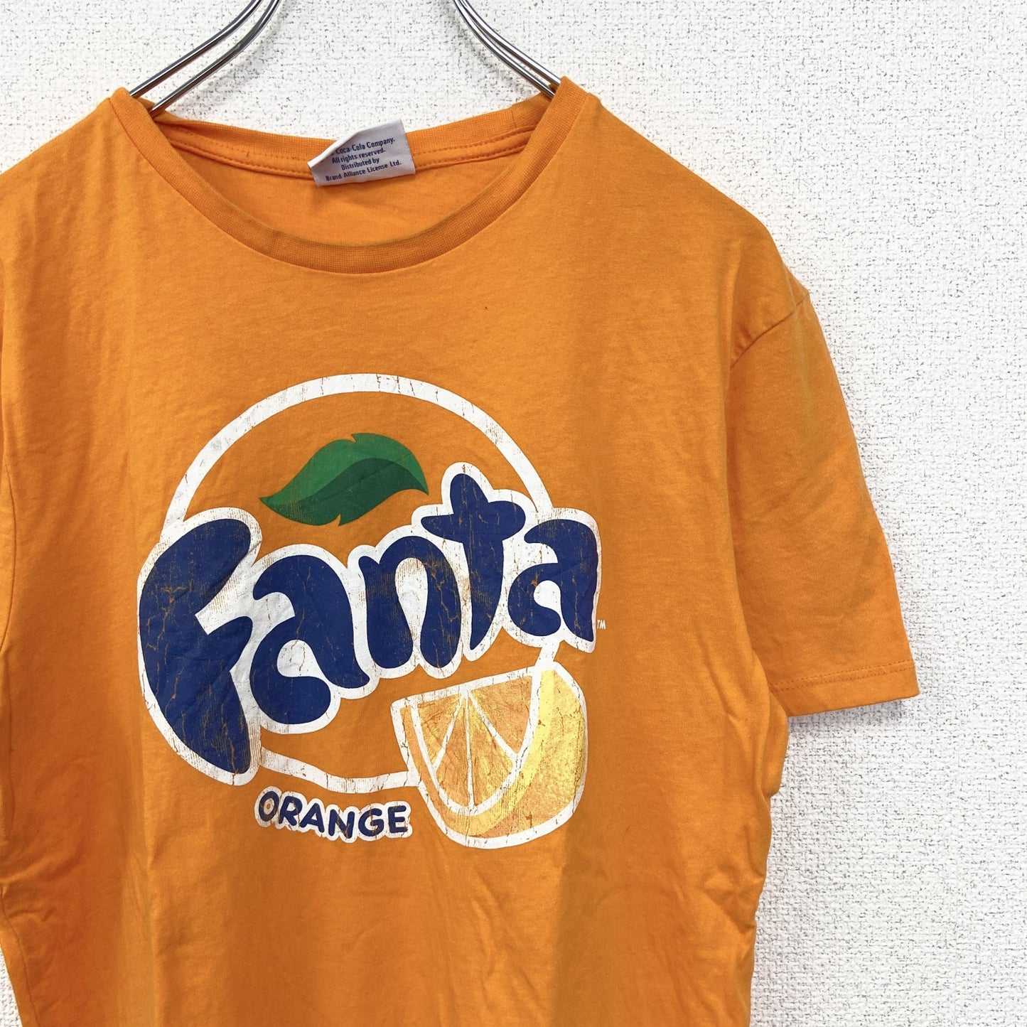 古着 used　Fanta ファンタ　オリジナル半袖プリントTシャツ　コカ・コーラ　春夏服　クルーネック　オレンジ　Sサイズ
